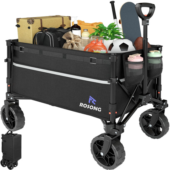 ROSONG collapsible wagon cart — heavy duty foldable design for versatile use