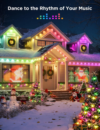 Govee string lights — 100ft outdoor set with curtain light and smart home compatibility