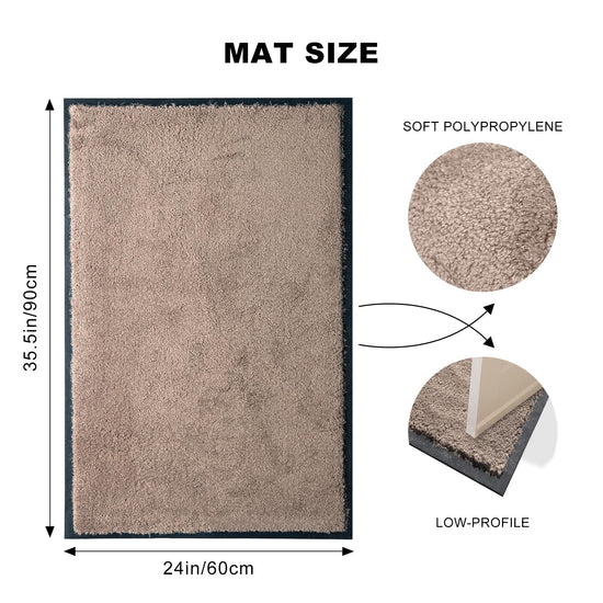 Mibao indoor doormat - machine washable with rubber backing and non slip design