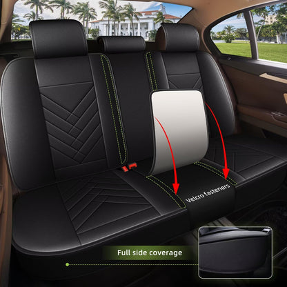 Vehicle seat cover — Waterproof leather for Hyundai Genesis 2009-2016, 5 seats, black