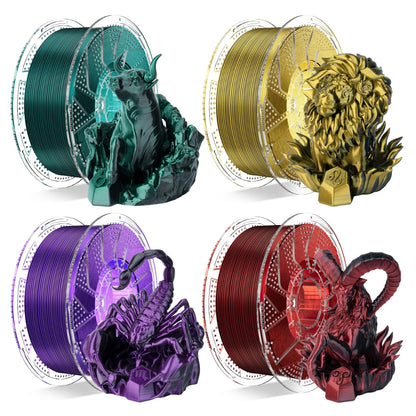 Thermoplastic filament — Chitu Systems silk PLA dual color red blue 1.75mm 1KG/2.2lb