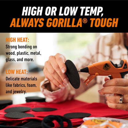 Gorilla hot glue gun — Dual temp with precision nozzle and easy squeeze trigger