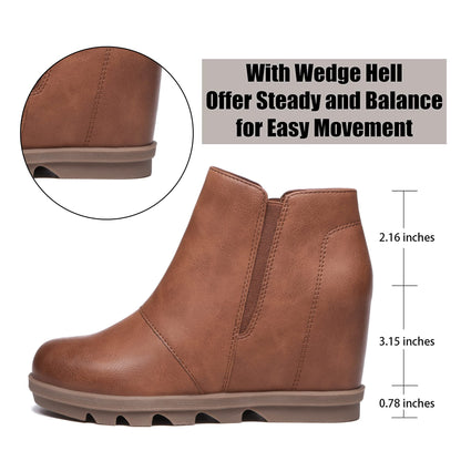 Athlefit wedge booties — comfortable hidden wedge ankle boots for women