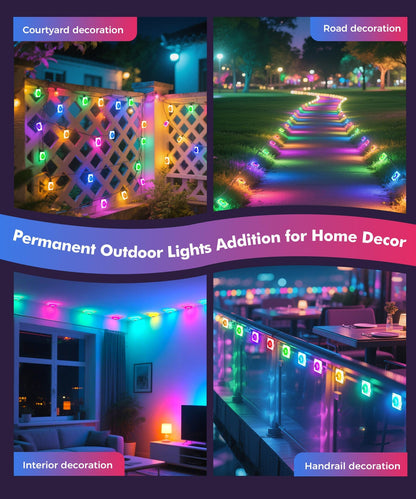 POOFZY string light — RGBIC smart outdoor decor with app control and 50 scene modes