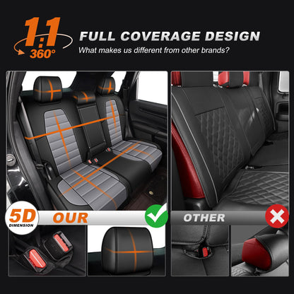 Vehicle seat cover — Faux leather waterproof set for Honda CRV 2017-2022