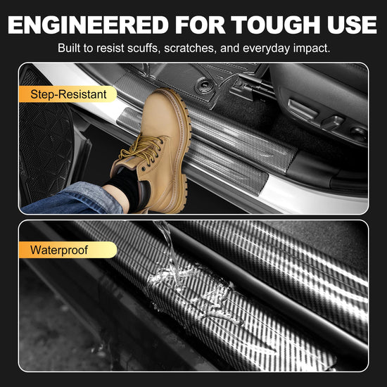 AOMSAZTO trunk sill protector — carbon fiber pattern for Toyota RAV4 2019-2025