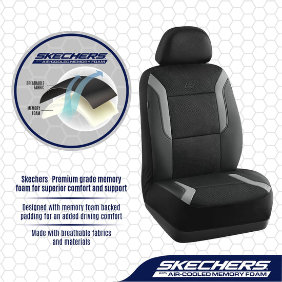 Skechers vehicle seat cover — Memory foam with air cool mesh design in gray