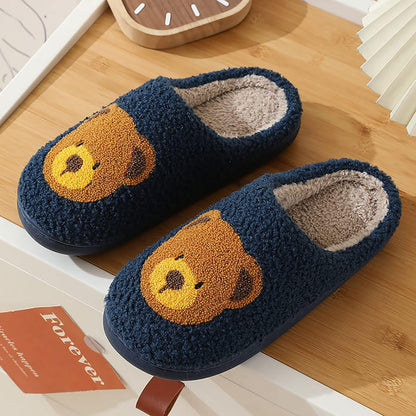 ULEL cute frog slippers — fuzzy memory foam winter shoes