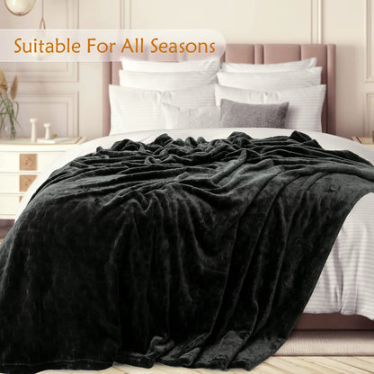 TOONOW fleece blanket — super soft fuzzy throw with geometric pattern