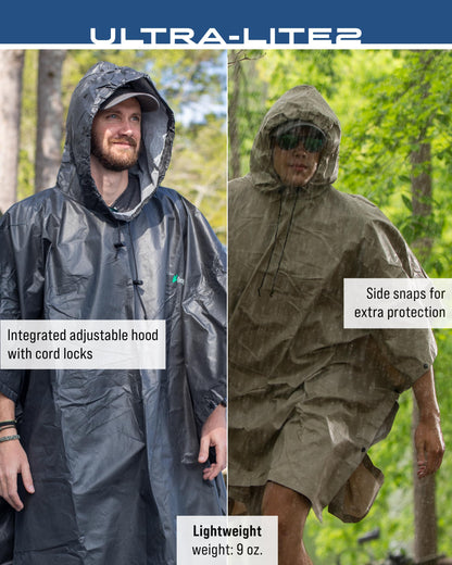 Coat — Lightweight and breathable waterproof poncho for adults and youth sizes