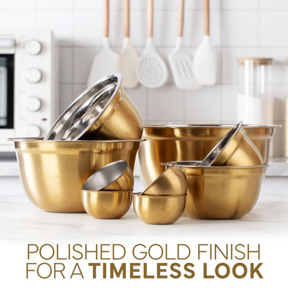 COOK WITH COLOR mixing bowls with stainless steel, airtight lids for kitchen use