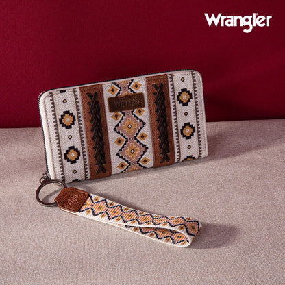 Wrangler wallet - Western Aztec clutch wristlet with credit card holder