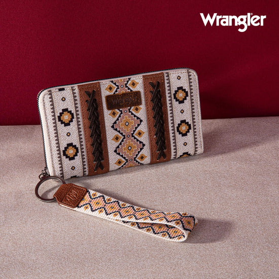Wrangler wallet - Western Aztec clutch wristlet with credit card holder