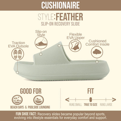 CUSHIONAIRE EVA slides for women – Comfortable slip on slippers and shower shoes