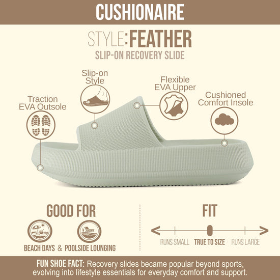 CUSHIONAIRE EVA slides for women – Comfortable slip on slippers and shower shoes