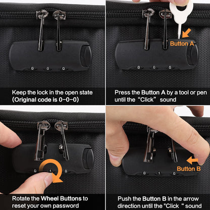 TOMKID storage box — fireproof design with lock and handle for documents and files