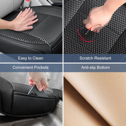 Vehicle seat cover — Ventilated bottom with storage pocket for comfort and breathability