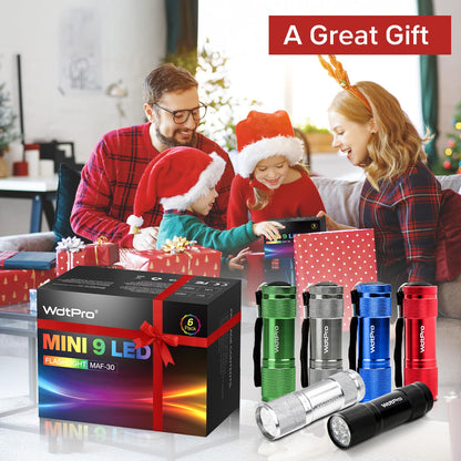 WdtPro LED flashlights — super bright mini pack with lanyard in assorted colors