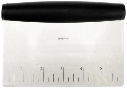Amazon Basics kitchen knife — stainless steel multi-purpose bench scraper with grip