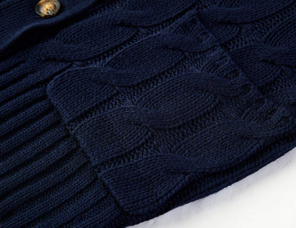 Sweater — Cable knit open front cardigan by Goranbon