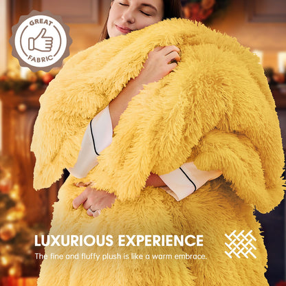 RUJIPO heated electric blanket — faux fur with fluffy Sherpa back and 10 heat settings