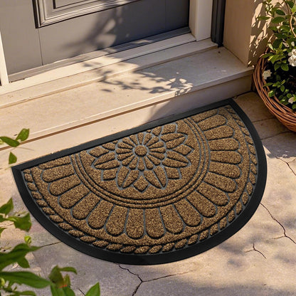 Mibao half round rug — non-slip durable welcome mat for high traffic areas