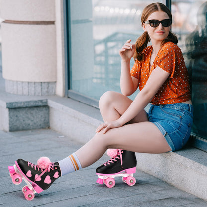 Ruthfot roller skates — Classic design with light up wheels and heart pattern