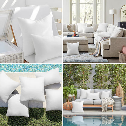 Ashler Outdoor Pillows, 18 x 18 Waterproof Pillow Inserts Set of 4