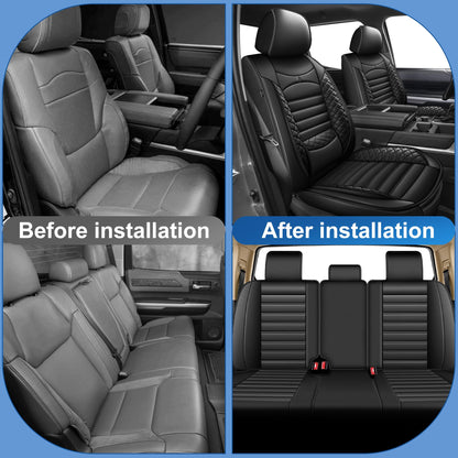 Vehicle seat cover — Custom fit waterproof leather for Toyota Tundra Crewmax 2022-2026