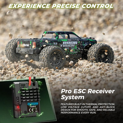 Haiboxing 1:18 scale rc monster truck - waterproof electric powered vehicle with 2 batteries