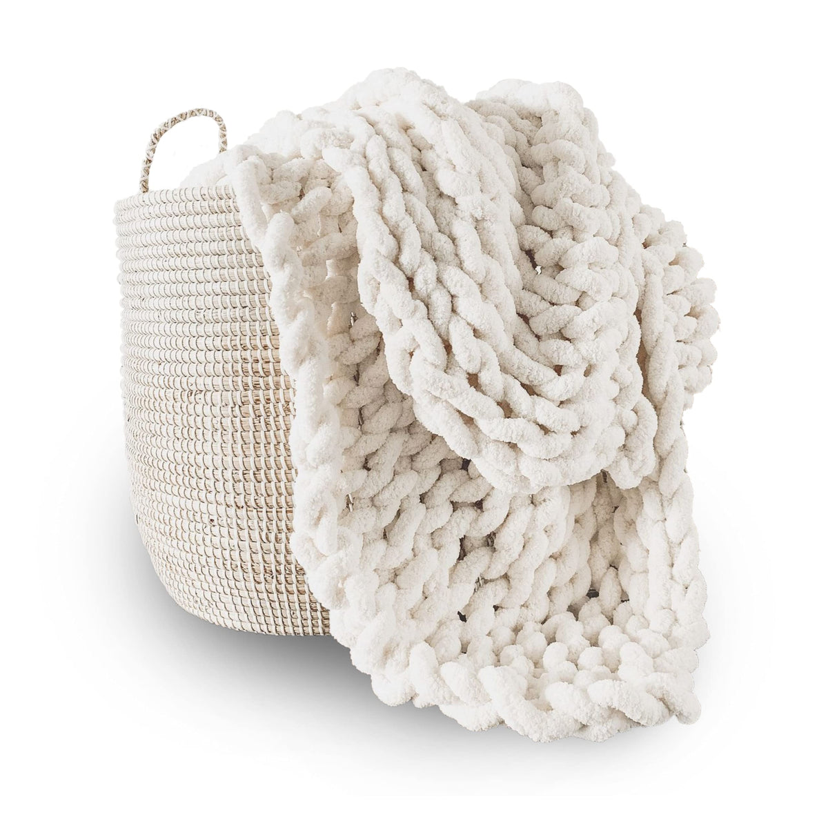 Adyrescia chunky knit blanket - 100% hand knit with jumbo chenille yarn