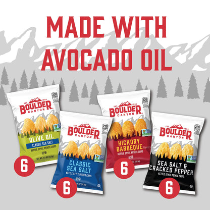 Boulder Canyon kettle style potato chips variety pack - assorted flavors in 1.5oz bags