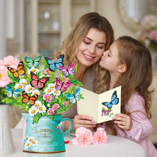 Airpark paper pop up flower card - Forever flower design with note and envelope