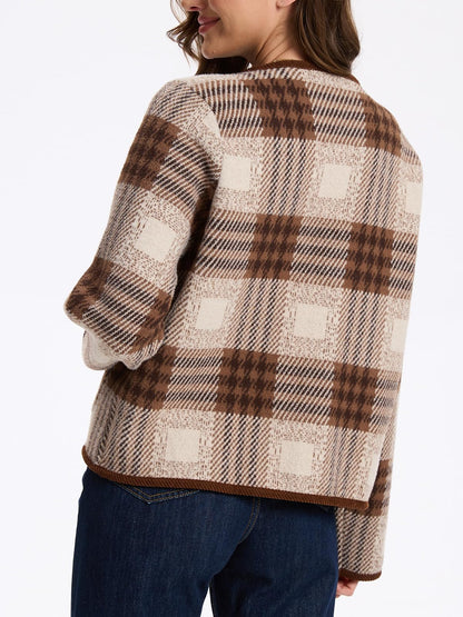 Houlengs sweater — Vintage plaid button down with pockets and long sleeves