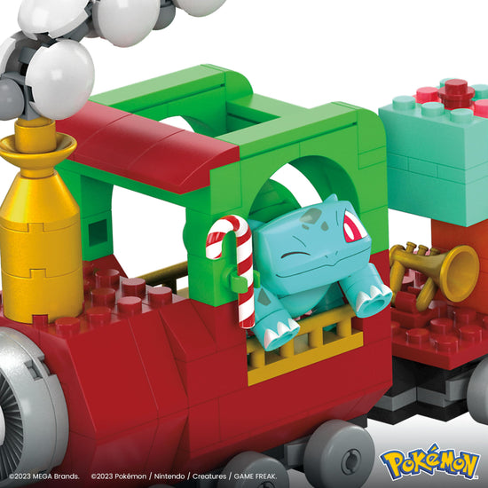 Toy building block set — Pokemon holiday train with 373 pieces and 4 characters