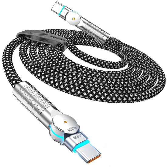 USB C cable - 10FT 240W fast charging with 180° rotating design for iPhone and MacBook