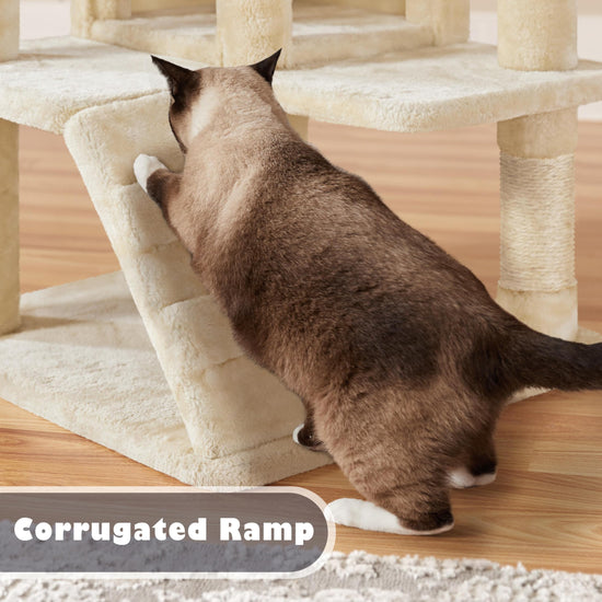 Yaheetech cat tree tower with scratch post for kittens and small pets.
