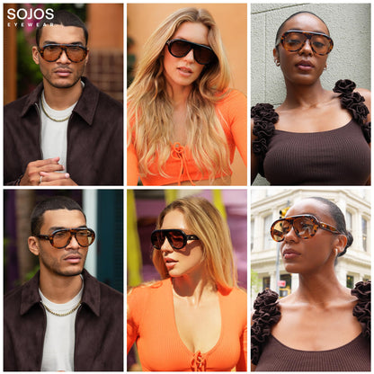 Sunglasses — Trendy oversized polarized aviator style with UV protection