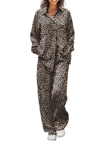 Ekouaer womens satin pajama set with button down top and elastic waist pants