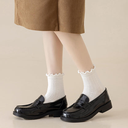 Mcool Mary crew socks — ruffle cotton ankle socks, 6 pack