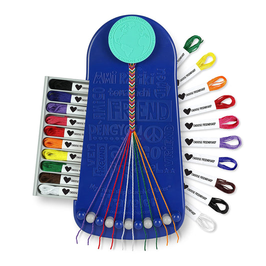 Choose Friendship, My Friendship Bracelet Maker® — Craft kit with 20 pre-cut threads for 8 bracelets