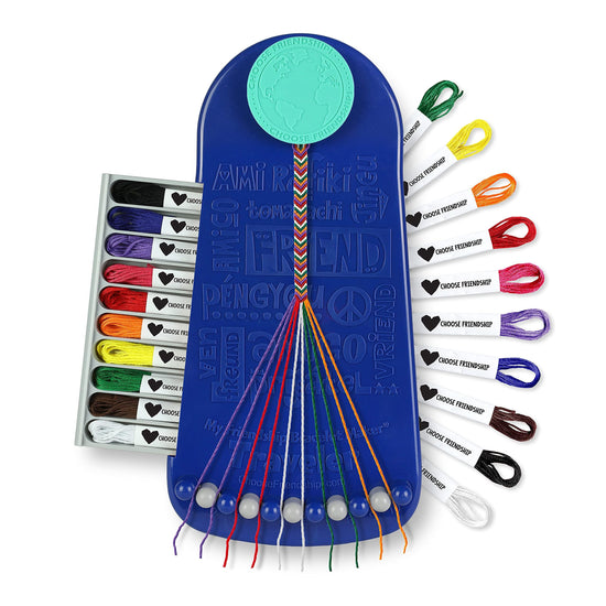 Choose Friendship, My Friendship Bracelet Maker® — Craft kit with 20 pre-cut threads for 8 bracelets