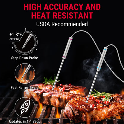 ThermoPro TP829 thermometer — wireless with 1000FT range and 4 meat probes