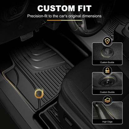 AOMSAZTO floor mats for Chevy Silverado and GMC Sierra with under-seat storage and bench seat
