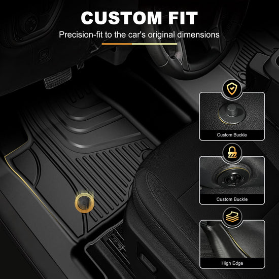 AOMSAZTO Floor Mats for 2019-2026 Chevy Silverado 1500 / GMC Sierra 1500, 2020-2026 Silverado/Sierra 2500HD / 3500HD - 1st Row Bench Seat Car Liner for Chevrolet Silverado (Front Row)
