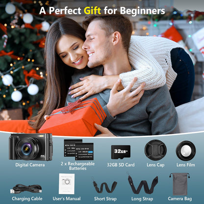 Digital camera — 64MP autofocus vlogging camera with flip screen and 16X zoom