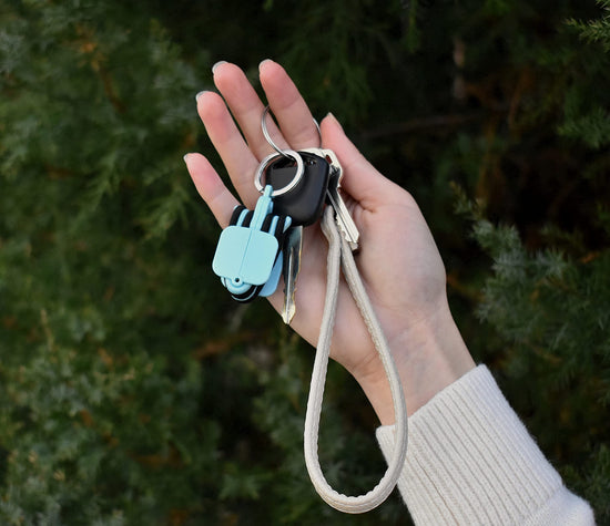 Hair tie keychain — portable holder for hair ties