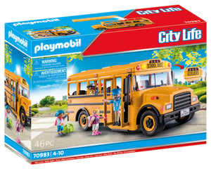 Playmobil toy figure playset — school bus with accessories and 4 figures
