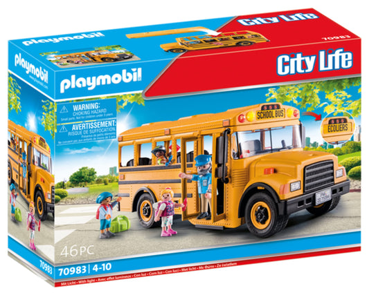 Playmobil toy figure playset — school bus with accessories and figures