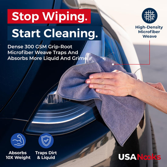 USANOOKS microfiber cleaning cloth - ultra absorbent, 12 pack, 12.5x12.5